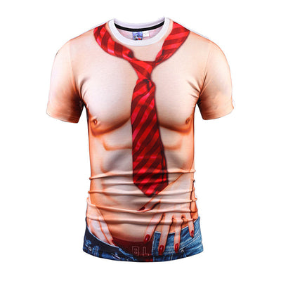 Chaleco Hip Hop Falso con Camiseta Slim Fit Manga Corta para Hombre - Image 24