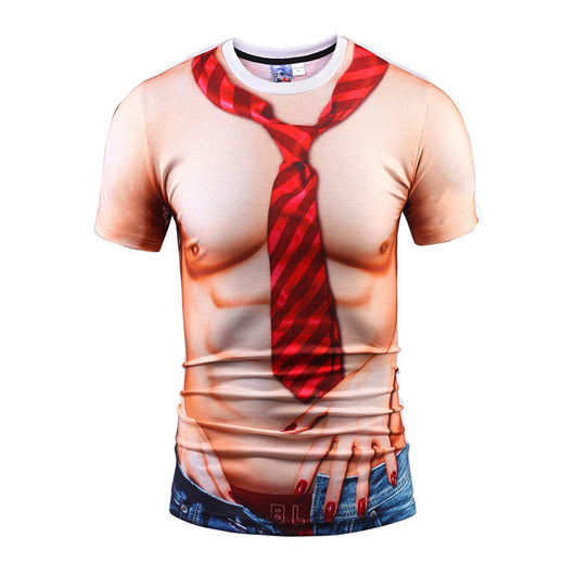 Chaleco Hip Hop Falso con Camiseta Slim Fit Manga Corta para Hombre - Image 24