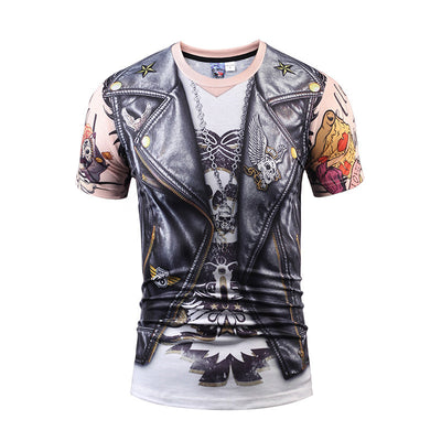 Chaleco Hip Hop Falso con Camiseta Slim Fit Manga Corta para Hombre - Image 28