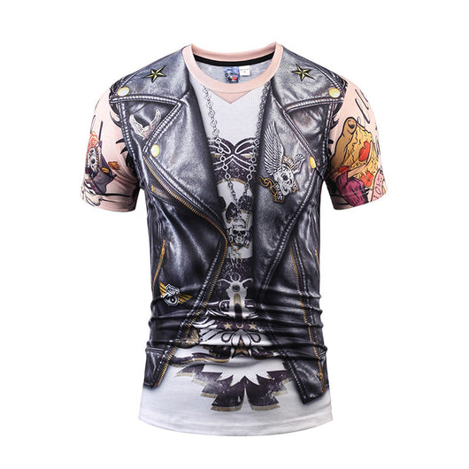Chaleco Hip Hop Falso con Camiseta Slim Fit Manga Corta para Hombre - Image 28