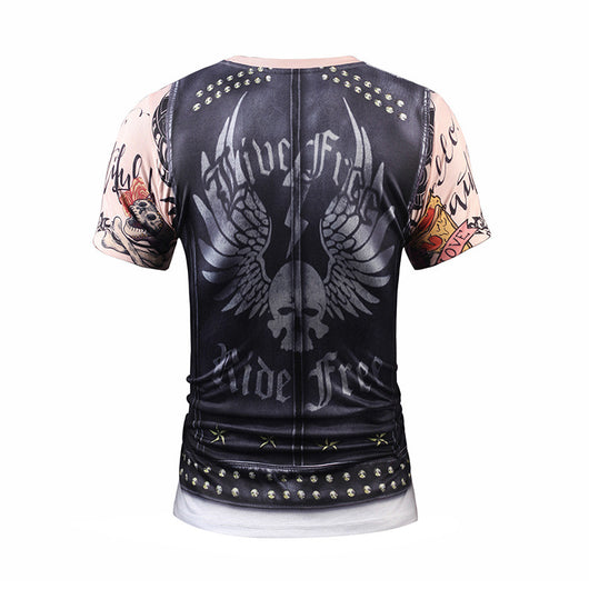 Chaleco Hip Hop Falso con Camiseta Slim Fit Manga Corta para Hombre - Image 29