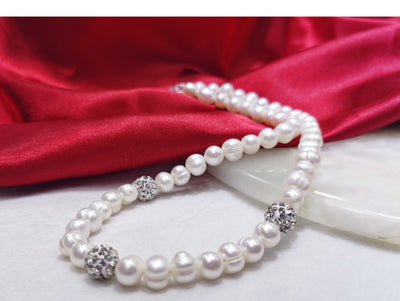 Conjunto de Collar y Pulsera de Perlas 8-9mm - Image 8