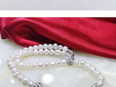 Conjunto de Collar y Pulsera de Perlas 8-9mm - Image 9