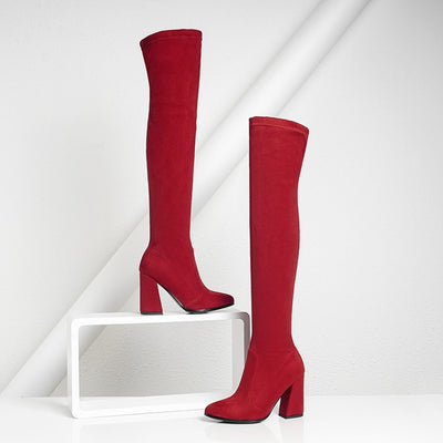 Botas Altas hasta la Rodilla con Tacón Fino Aguja y Elástico - Image 15