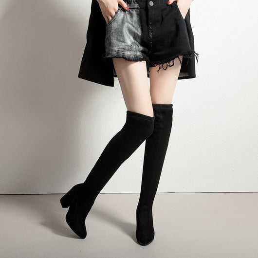 Botas Altas hasta la Rodilla con Tacón Fino Aguja y Elástico - Image 16