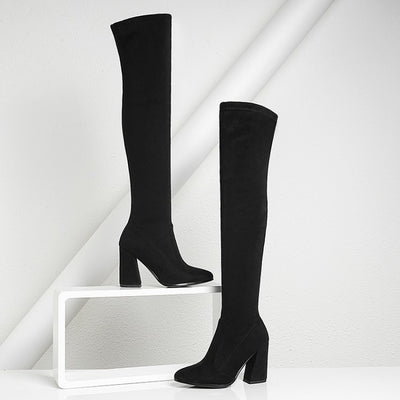 Botas Altas hasta la Rodilla con Tacón Fino Aguja y Elástico - Image 18