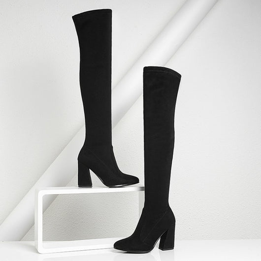 Botas Altas hasta la Rodilla con Tacón Fino Aguja y Elástico - Image 18