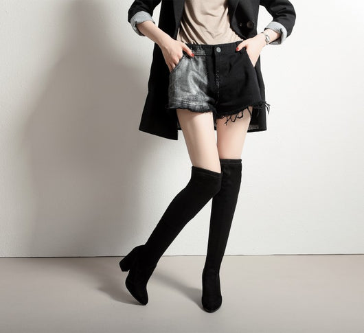 Botas Altas hasta la Rodilla con Tacón Fino Aguja y Elástico - Image 29