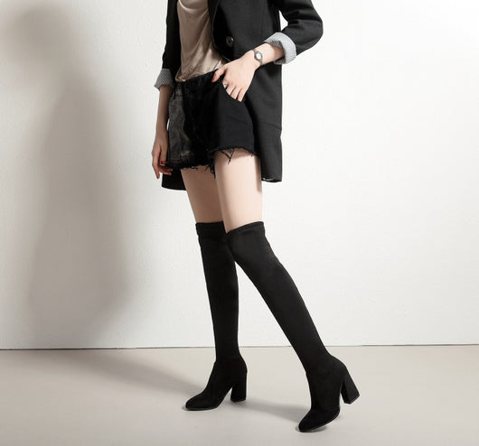 Botas Altas hasta la Rodilla con Tacón Fino Aguja y Elástico - Image 30
