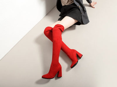 Botas Altas hasta la Rodilla con Tacón Fino Aguja y Elástico - Image 40