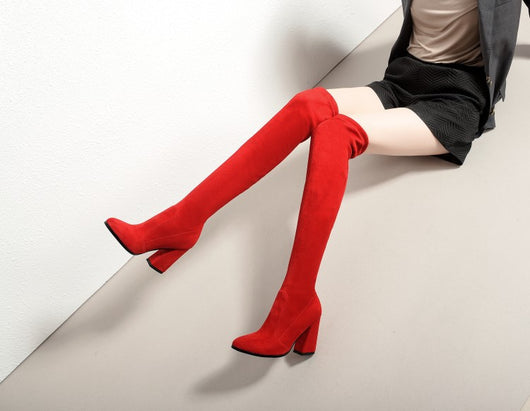 Botas Altas hasta la Rodilla con Tacón Fino Aguja y Elástico - Image 41