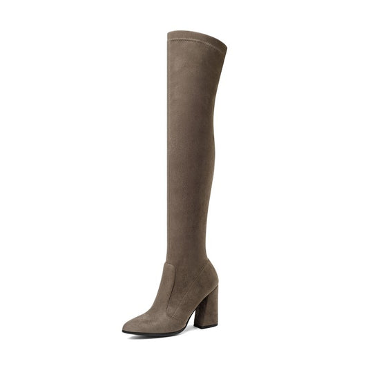 Botas Altas hasta la Rodilla con Tacón Fino Aguja y Elástico - Image 44