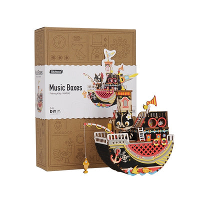 Caja de Música 3D Gatita Ballet - Puzzle de Madera Armable con Movimiento - Image 6