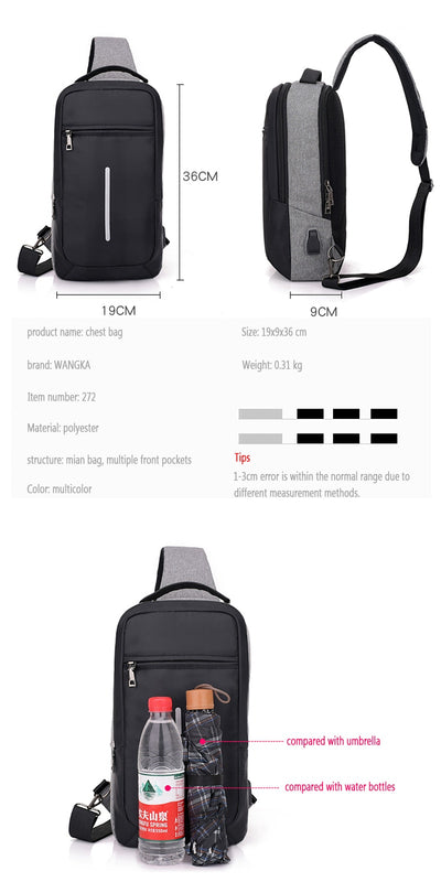 Mochila de Pecho Antirrobo con Carga USB - Image 9