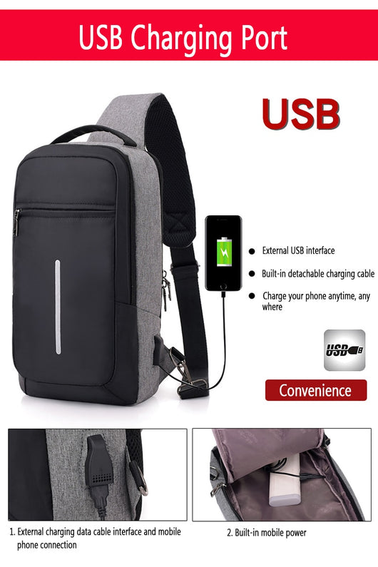 Mochila de Pecho Antirrobo con Carga USB - Image 10