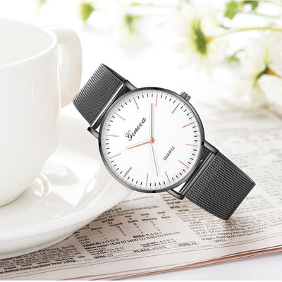 Reloj de Pulsera GENEVA Clásico para Hombre y Mujer - Acero Inoxidable Cuarzo - Image 6