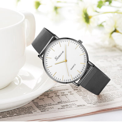 Reloj de Pulsera GENEVA Clásico para Hombre y Mujer - Acero Inoxidable Cuarzo - Image 8