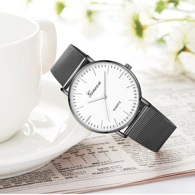 Reloj de Pulsera GENEVA Clásico para Hombre y Mujer - Acero Inoxidable Cuarzo - Image 9