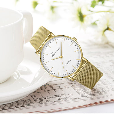 Reloj de Pulsera GENEVA Clásico para Hombre y Mujer - Acero Inoxidable Cuarzo - Image 10