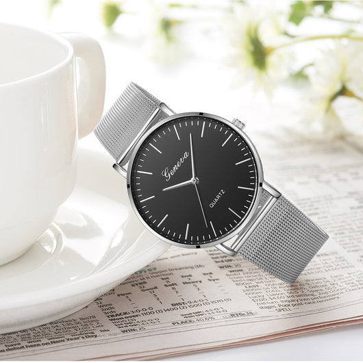 Reloj de Pulsera GENEVA Clásico para Hombre y Mujer - Acero Inoxidable Cuarzo - Image 12