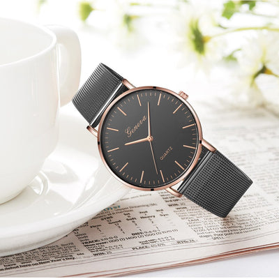 Reloj de Pulsera GENEVA Clásico para Hombre y Mujer - Acero Inoxidable Cuarzo - Image 13
