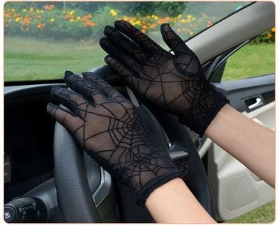 Guantes de Malla Negra con Dedos Abiertos para Mujer - Image 6