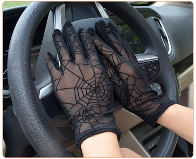 Guantes de Malla Negra con Dedos Abiertos para Mujer - Image 7