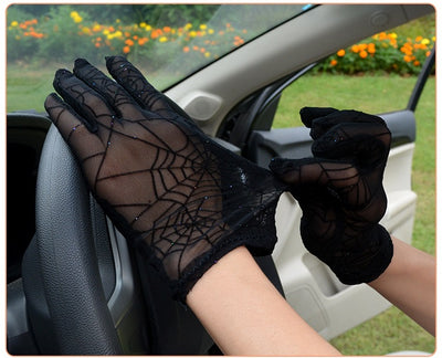 Guantes de Malla Negra con Dedos Abiertos para Mujer - Image 9