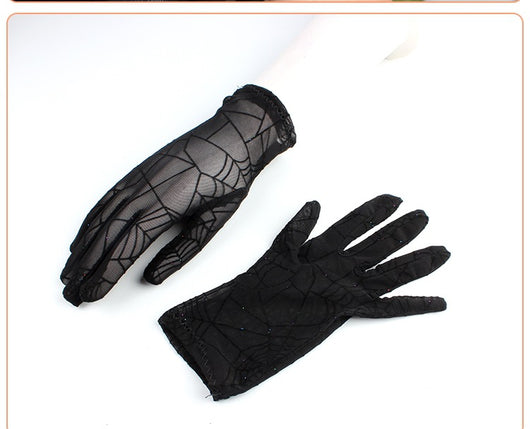 Guantes de Malla Negra con Dedos Abiertos para Mujer - Image 11
