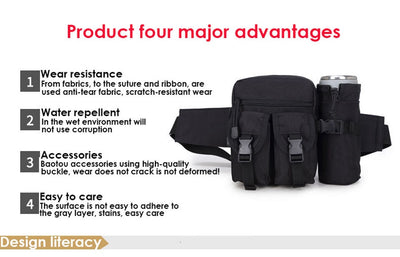 Bolsa Táctica Impermeable para Cintura con Compartimentos para Botellas - Image 15