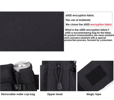 Bolsa Táctica Impermeable para Cintura con Compartimentos para Botellas - Image 16