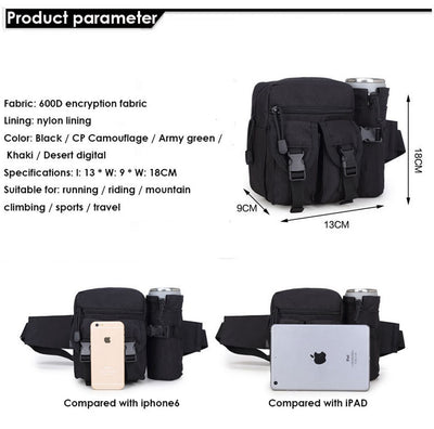 Bolsa Táctica Impermeable para Cintura con Compartimentos para Botellas - Image 17