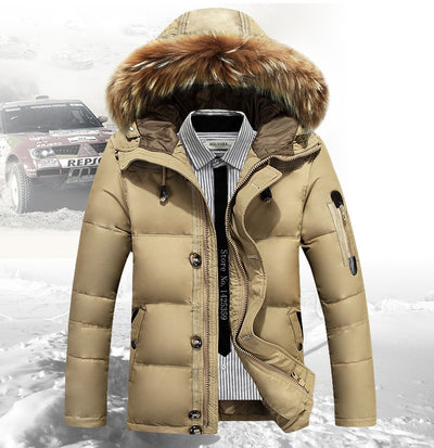 Chaqueta Corta de Plumón de Pato Blanco para Hombre - Image 6