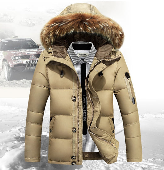 Chaqueta Corta de Plumón de Pato Blanco para Hombre - Image 6