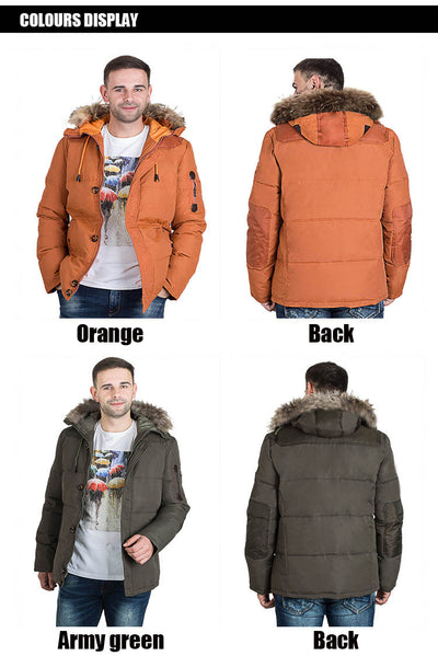 Chaqueta Corta de Plumón de Pato Blanco para Hombre - Image 7