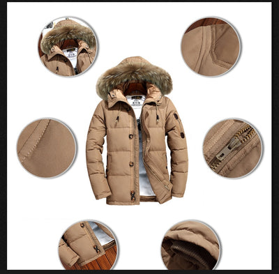 Chaqueta Corta de Plumón de Pato Blanco para Hombre - Image 9