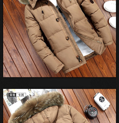 Chaqueta Corta de Plumón de Pato Blanco para Hombre - Image 13