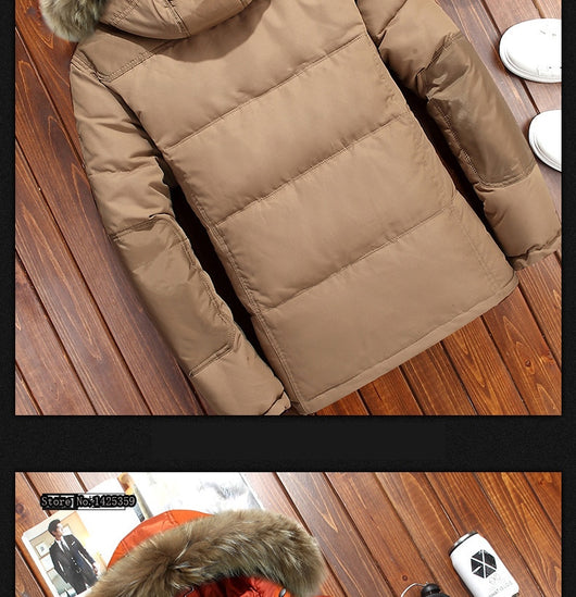Chaqueta Corta de Plumón de Pato Blanco para Hombre - Image 14