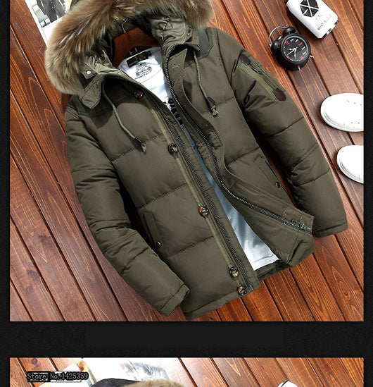 Chaqueta Corta de Plumón de Pato Blanco para Hombre - Image 16