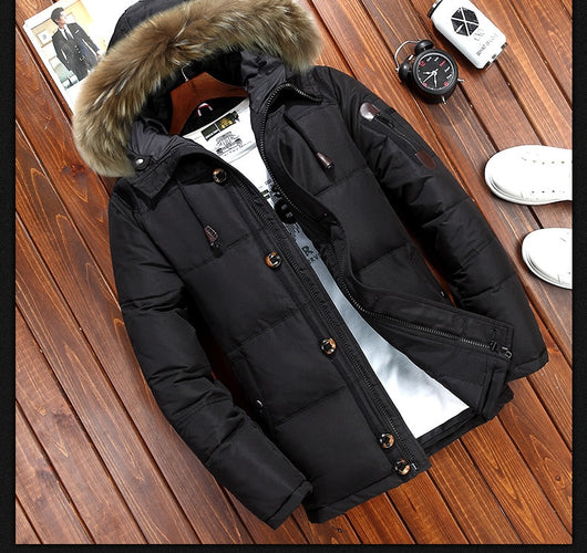 Chaqueta Corta de Plumón de Pato Blanco para Hombre - Image 17