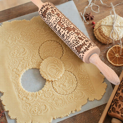 Rodillo para Galletas Navideño con Patrón de Copo de Nieve - Image 9