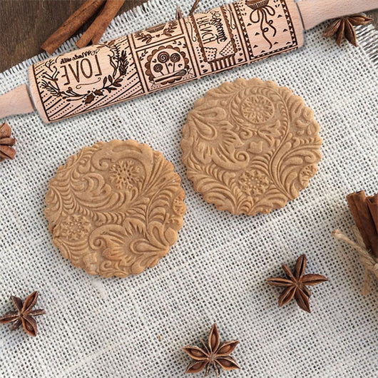 Rodillo para Galletas Navideño con Patrón de Copo de Nieve - Image 10