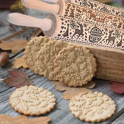 Rodillo para Galletas Navideño con Patrón de Copo de Nieve - Image 11