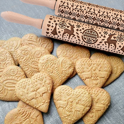Rodillo para Galletas Navideño con Patrón de Copo de Nieve - Image 12