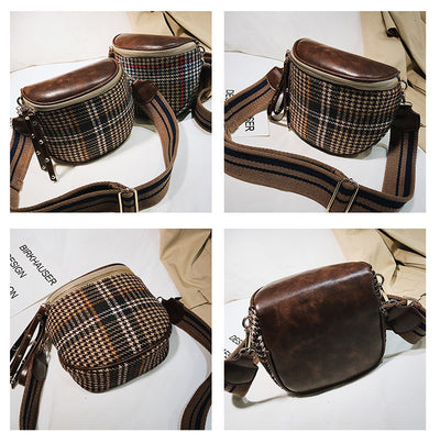 Bolso Bandolera Cuadros con Correa Ancha - Image 7