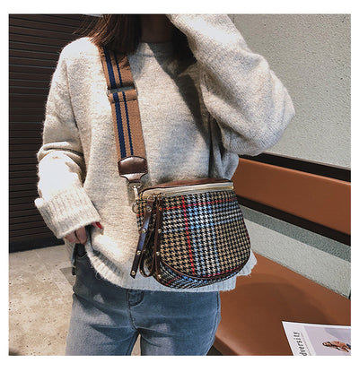 Bolso Bandolera Cuadros con Correa Ancha - Image 17