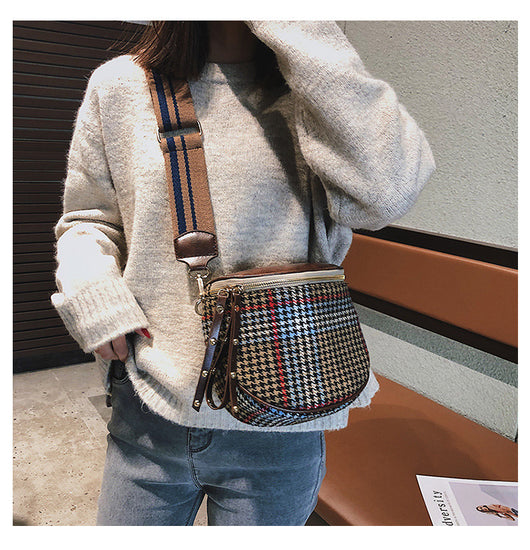 Bolso Bandolera Cuadros con Correa Ancha - Image 17