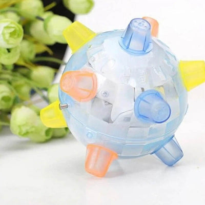 Three colorful translucent dancing ball glowing toys with rubber nubs in pink, blue, and green for pets. - Image 15
