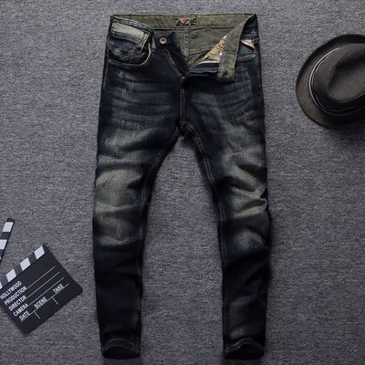 Jeans Slim Fit Desgastados Estilo Europeo y Americano para Hombre - Image 7