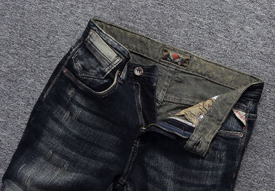 Jeans Slim Fit Desgastados Estilo Europeo y Americano para Hombre - Image 8